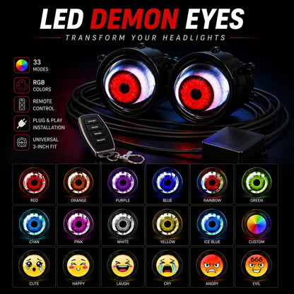 Road Light LED Demon Eyes color mode options